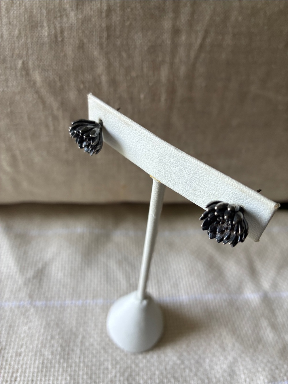 Handcrafted sterling flower earrings